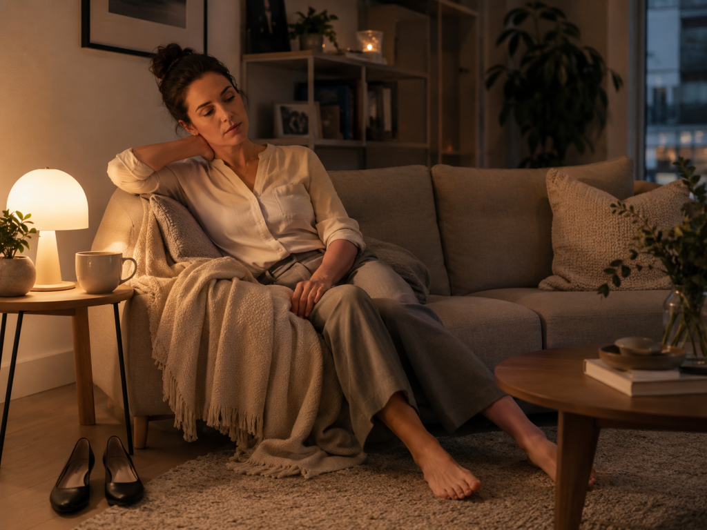 A cozy evening in the living room